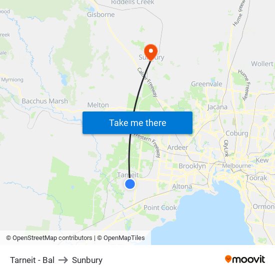 Tarneit - Bal to Sunbury map