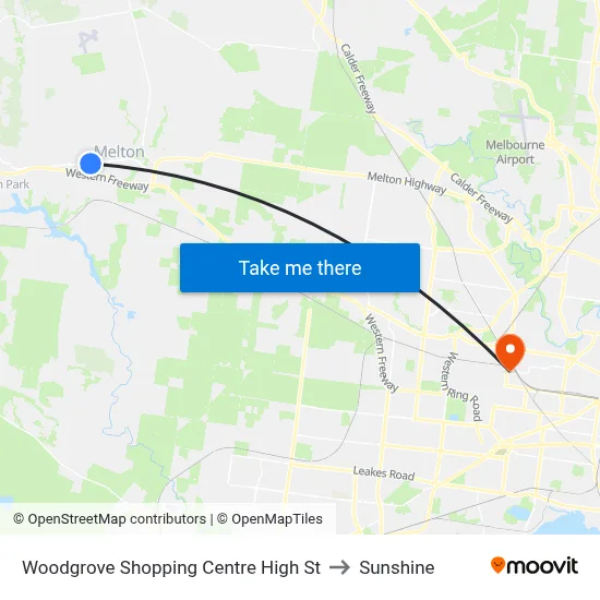 Woodgrove Shopping Centre High St to Sunshine map