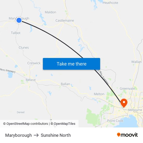 Maryborough to Sunshine North map