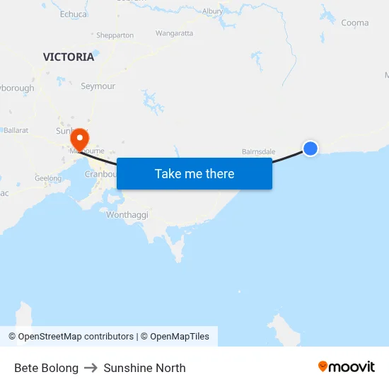 Bete Bolong to Sunshine North map
