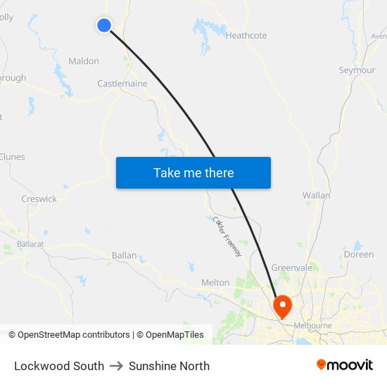 Lockwood South to Sunshine North map