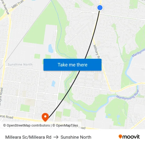 Milleara Sc/Milleara Rd to Sunshine North map