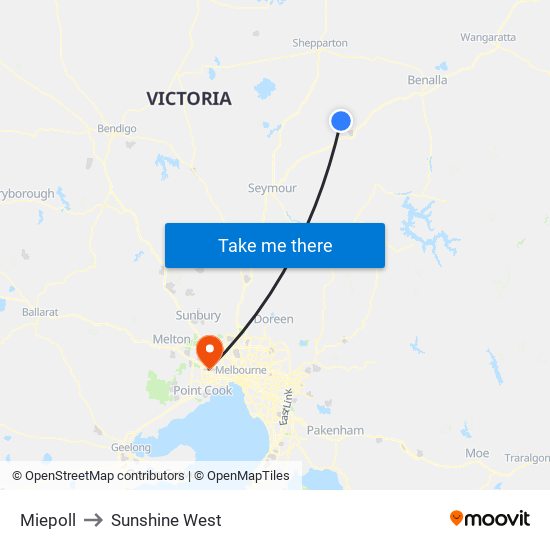 Miepoll to Sunshine West map