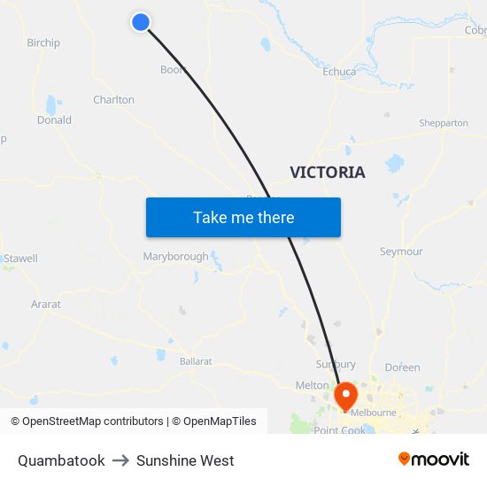 Quambatook to Sunshine West map