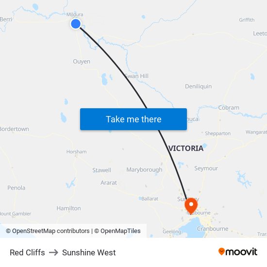 Red Cliffs to Sunshine West map