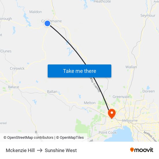 Mckenzie Hill to Sunshine West map