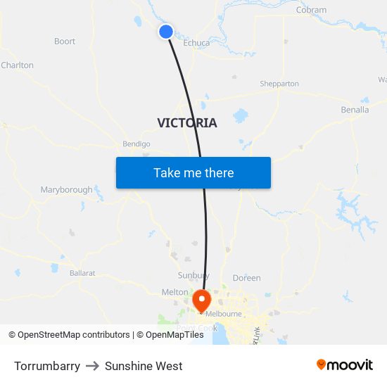 Torrumbarry to Sunshine West map