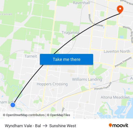 Wyndham Vale - Bal to Sunshine West map