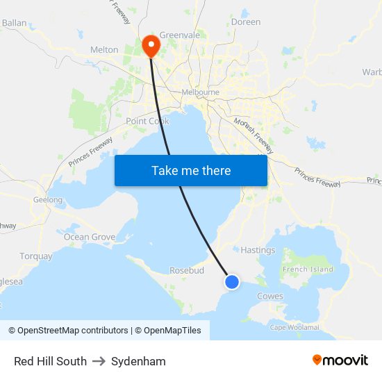 Red Hill South to Sydenham map