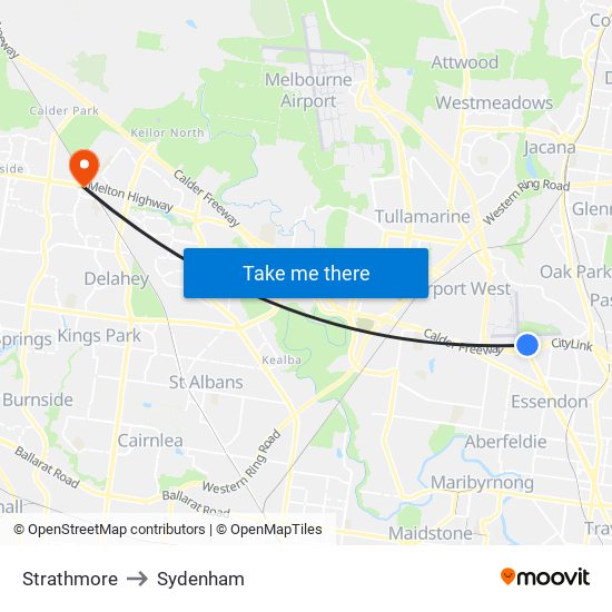 Strathmore to Sydenham map