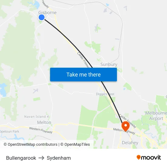 Bullengarook to Sydenham map