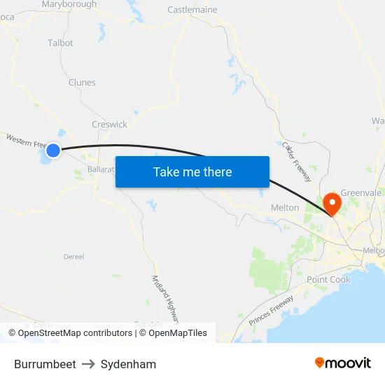 Burrumbeet to Sydenham map