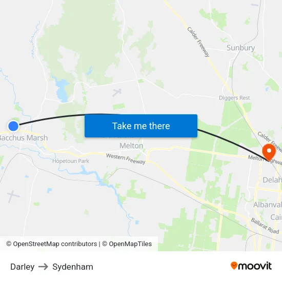 Darley to Sydenham map