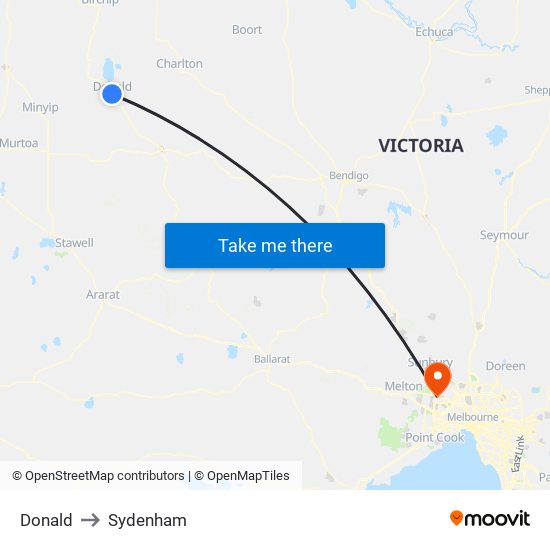 Donald to Sydenham map