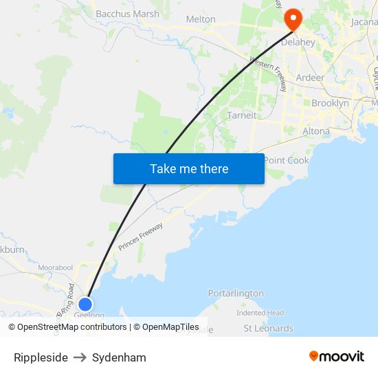 Rippleside to Sydenham map