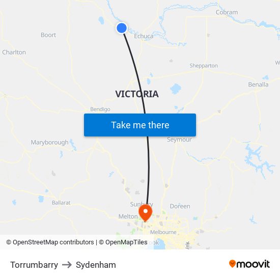 Torrumbarry to Sydenham map