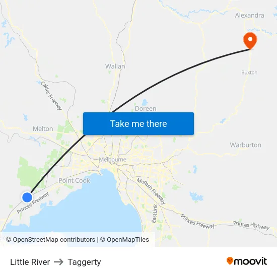 Little River to Taggerty map