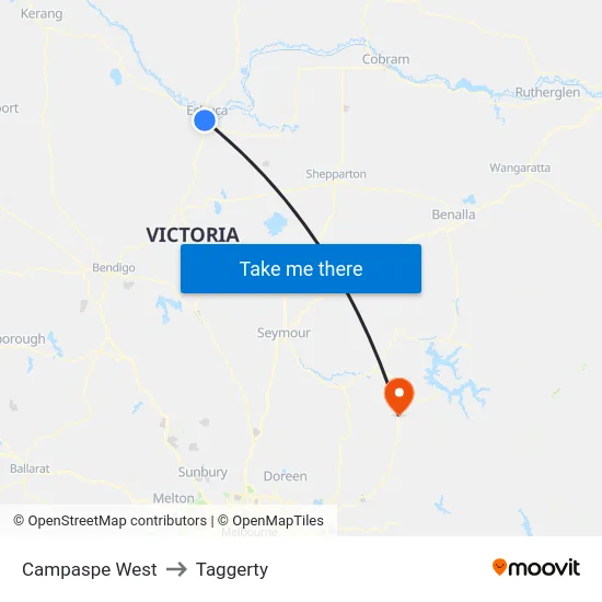 Campaspe West to Taggerty map