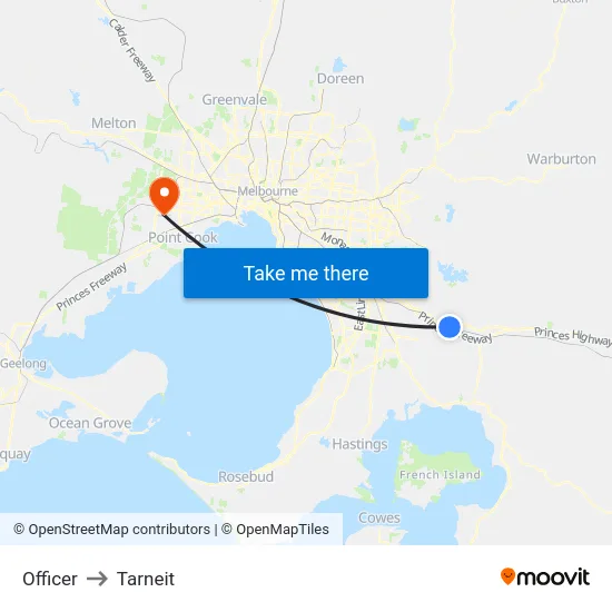 Officer to Tarneit map