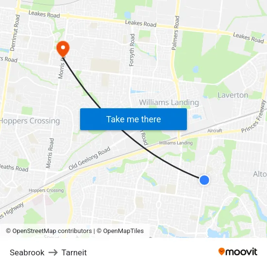 Seabrook to Tarneit map