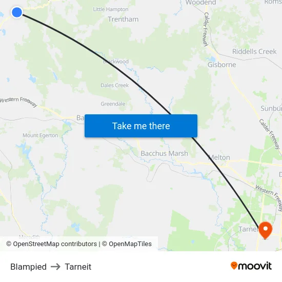 Blampied to Tarneit map