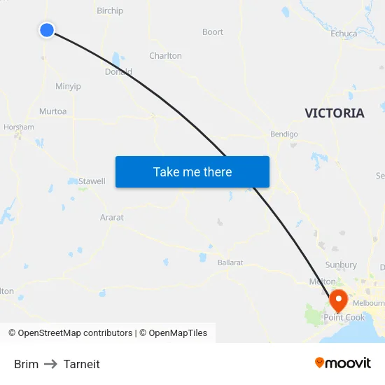 Brim to Tarneit map