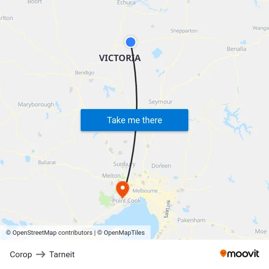 Corop to Tarneit map