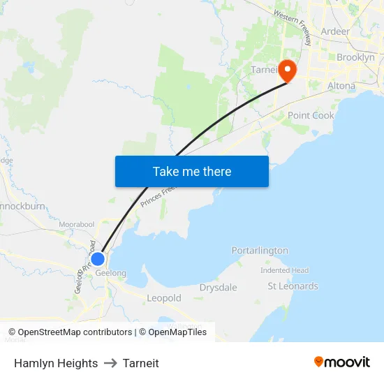 Hamlyn Heights to Tarneit map