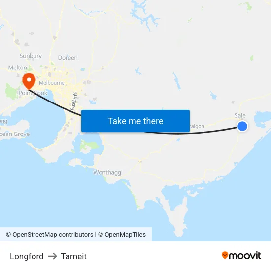 Longford to Tarneit map