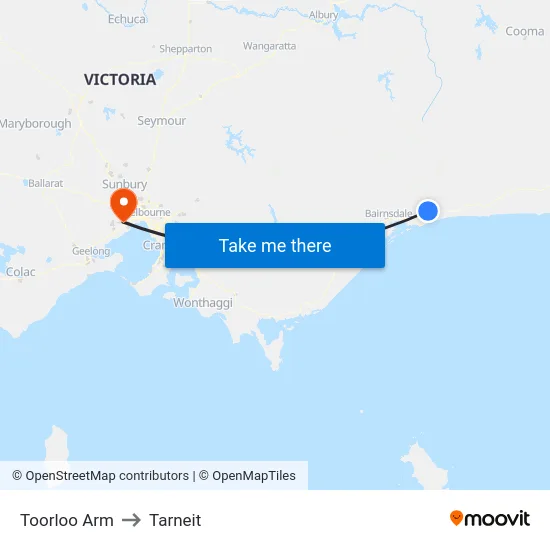 Toorloo Arm to Tarneit map