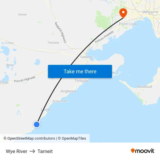 Wye River to Tarneit map