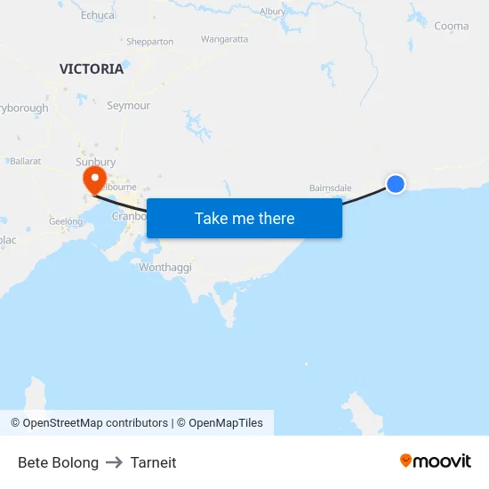 Bete Bolong to Tarneit map