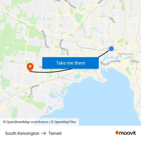 South Kensington to Tarneit map