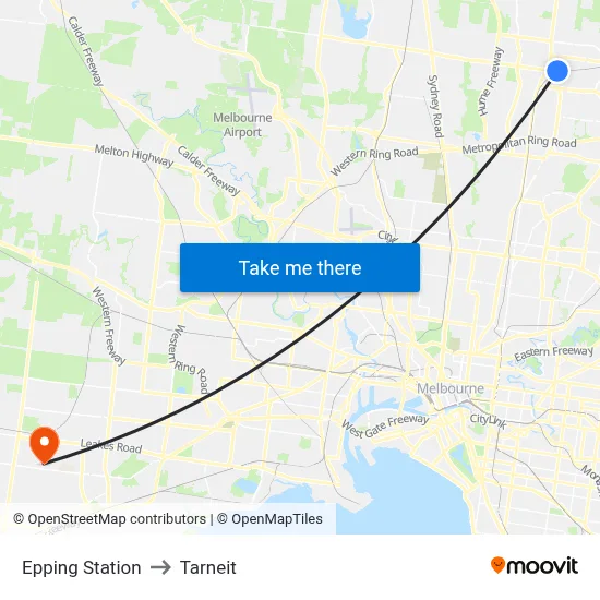 Epping Station to Tarneit map