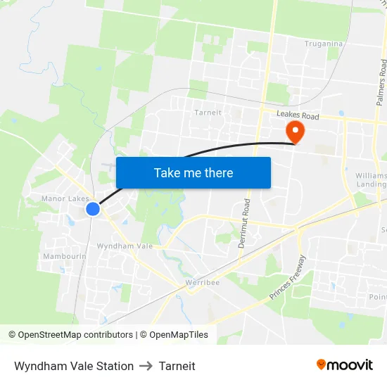 Wyndham Vale Station to Tarneit map