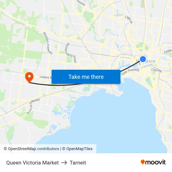 Queen Victoria Market to Tarneit map
