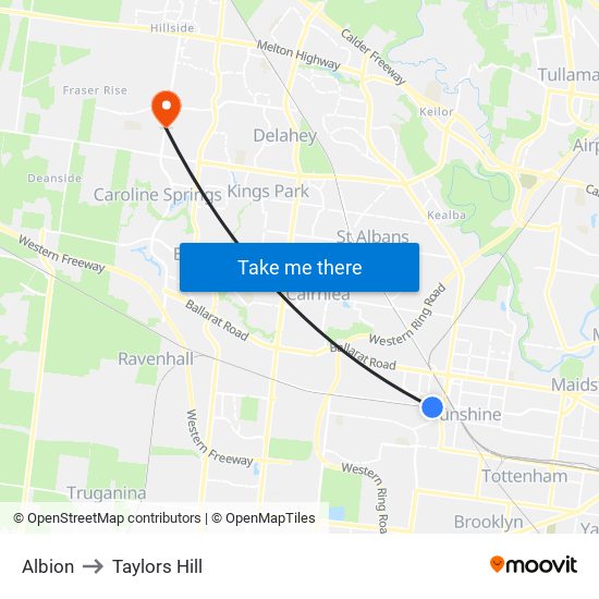 Albion to Taylors Hill map