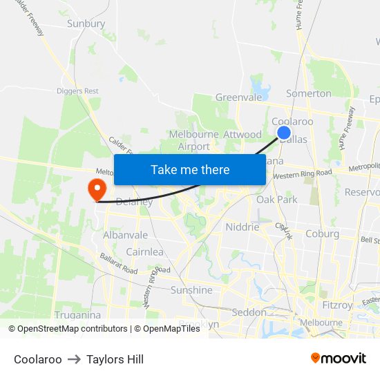 Coolaroo to Taylors Hill map