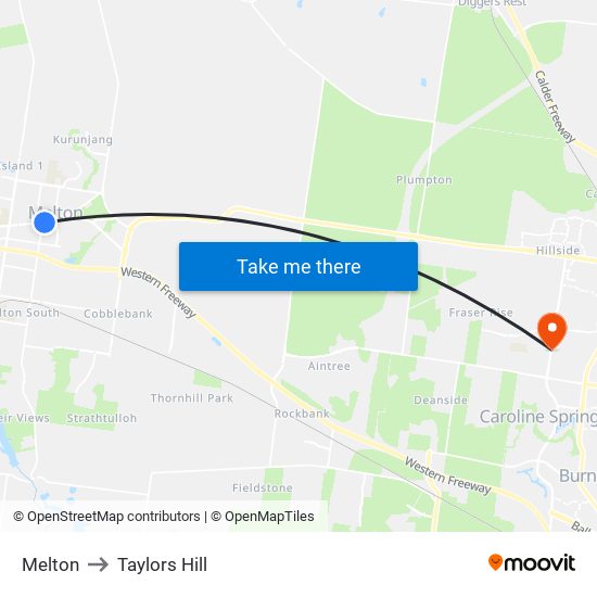 Melton to Taylors Hill map