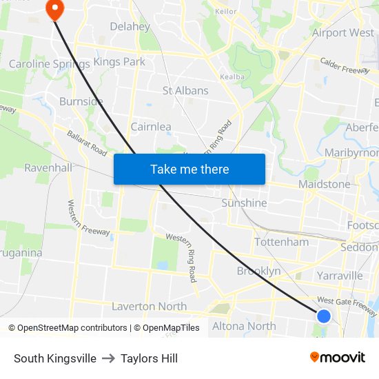 South Kingsville to Taylors Hill map
