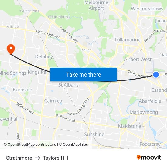 Strathmore to Taylors Hill map