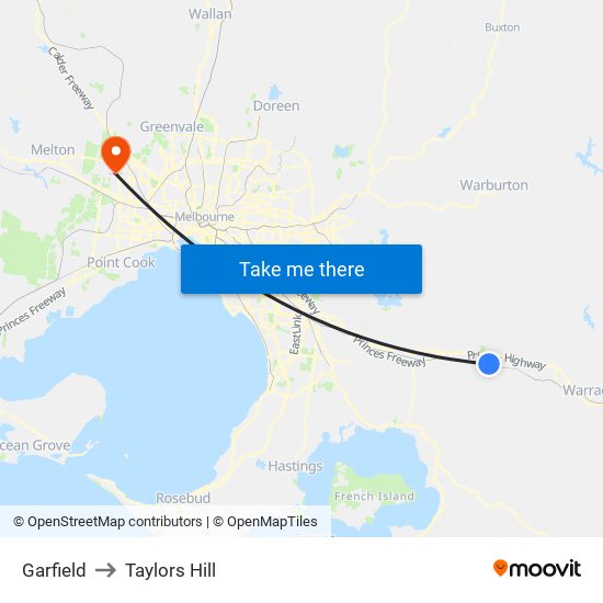 Garfield to Taylors Hill map