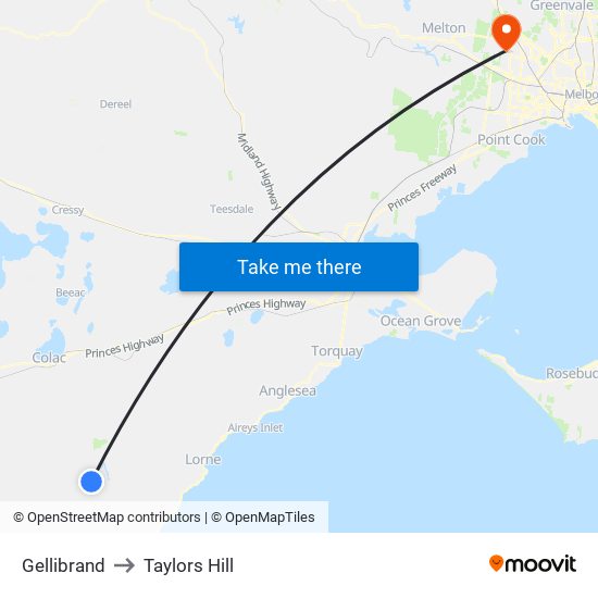 Gellibrand to Taylors Hill map