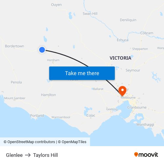 Glenlee to Taylors Hill map