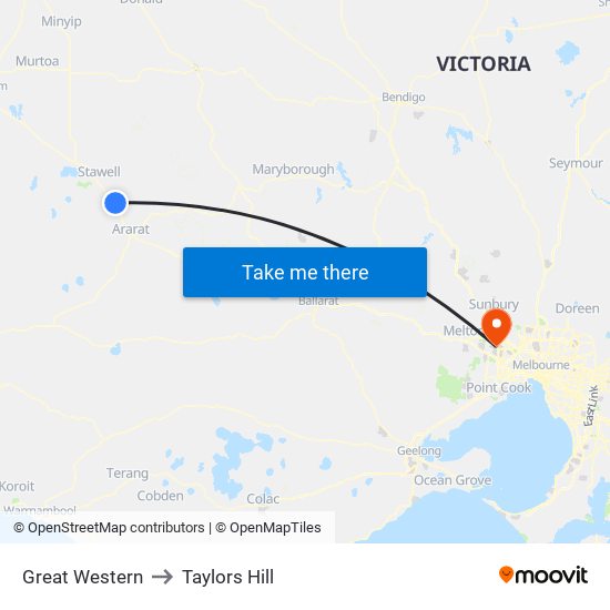 Great Western to Taylors Hill map