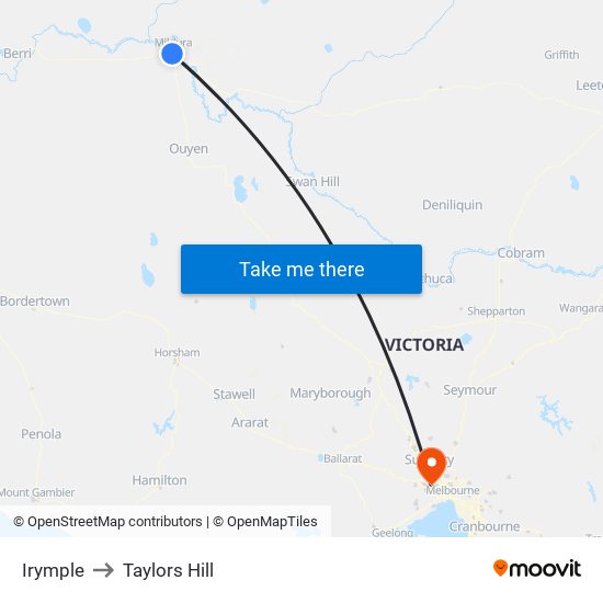 Irymple to Taylors Hill map