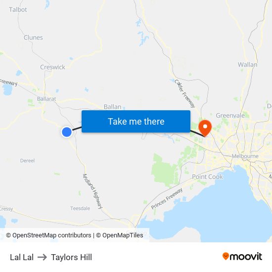 Lal Lal to Taylors Hill map