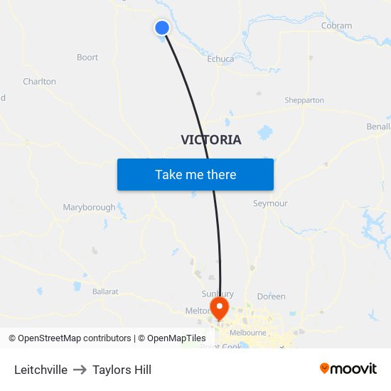 Leitchville to Taylors Hill map