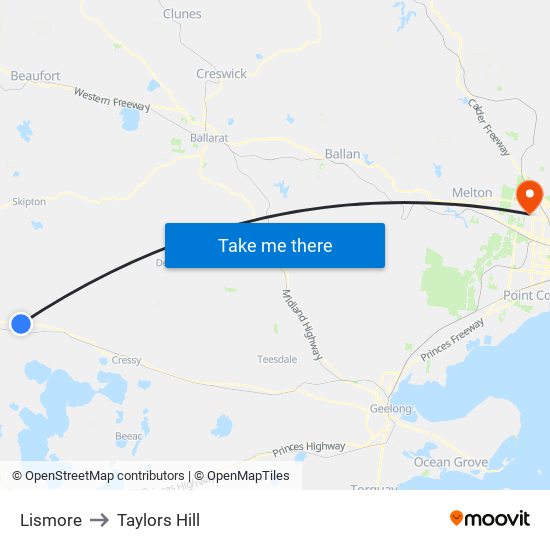 Lismore to Taylors Hill map