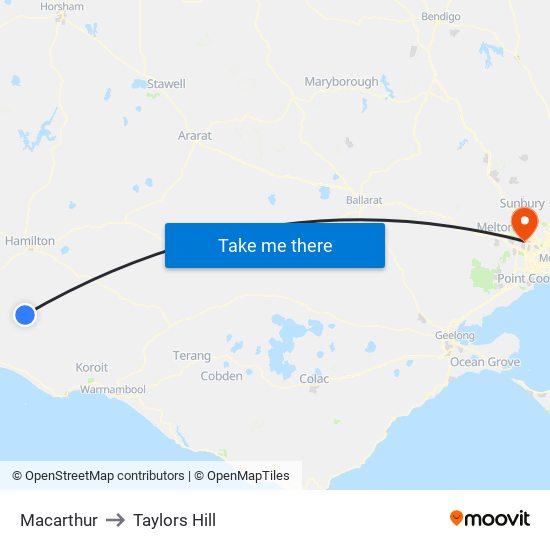 Macarthur to Taylors Hill map